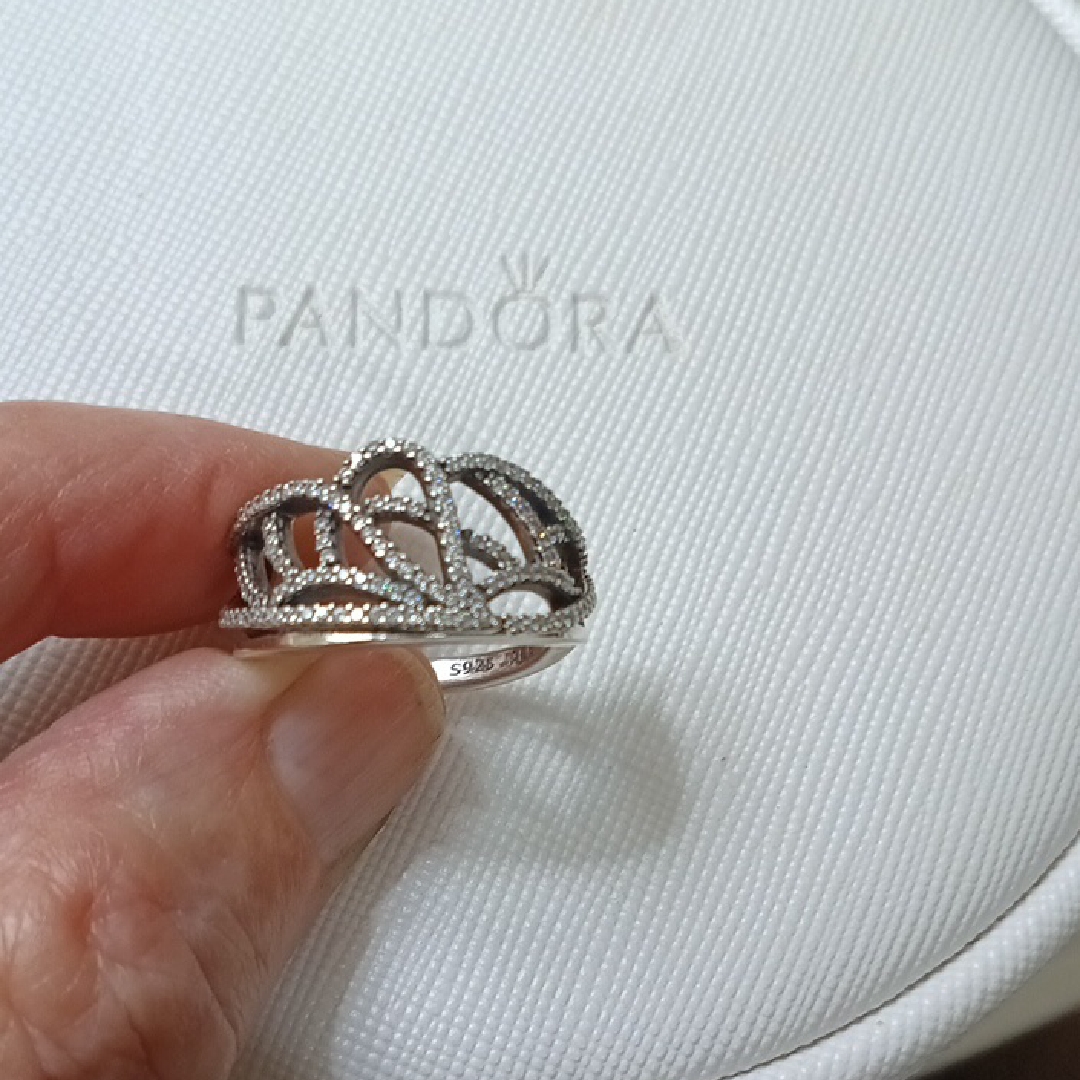 Pandora Vintage Stirling Silver And Clear Cz New Beginning Ring